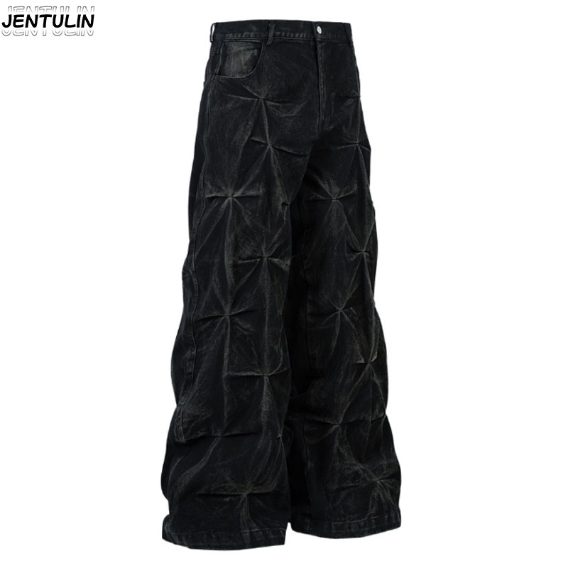 Men'S Fashion With Baggy Jeans - Y2K Aesthetics New Pattern Embroidery Baggy