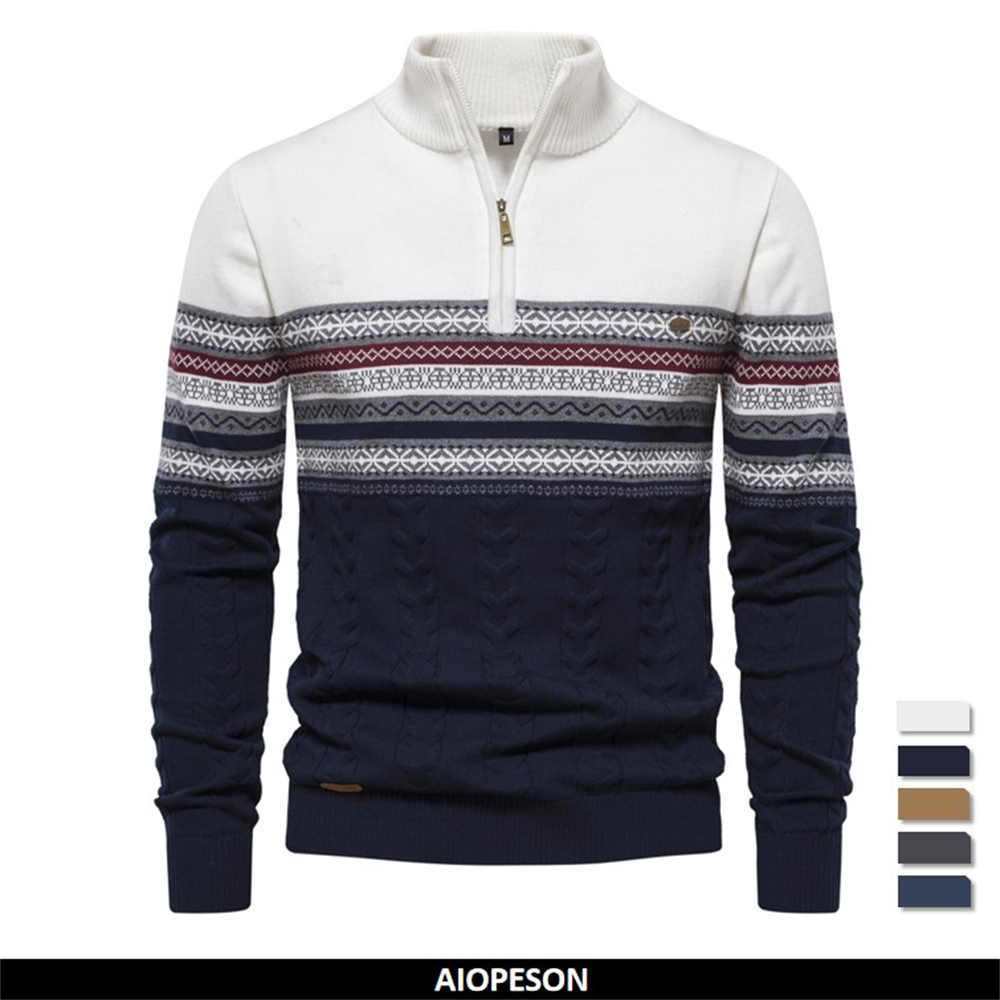 Turtleneck Sweater Men - 2023 New Autumn High Quality Zipper