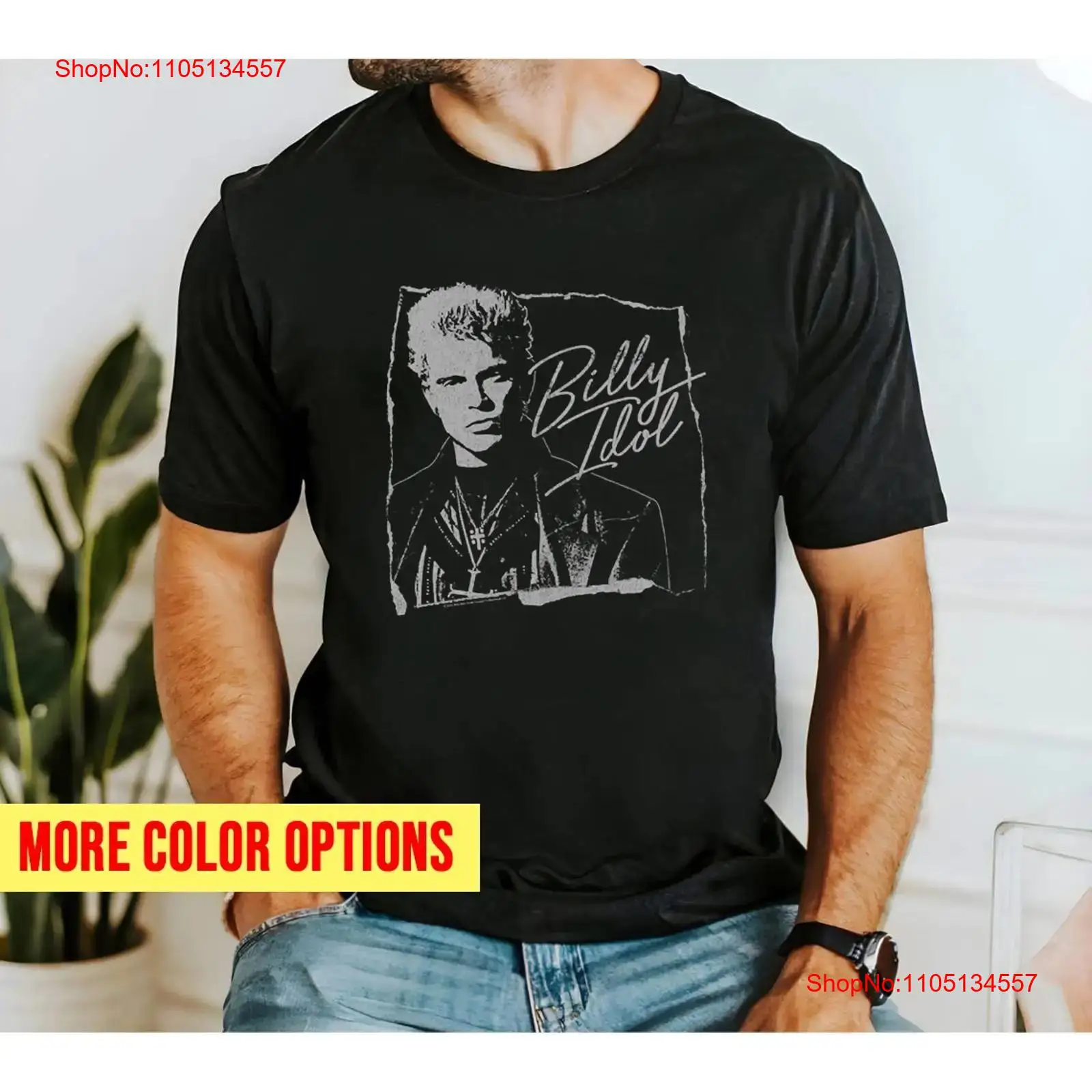 Men'S Fashion Everyday - Billy Idol Torn and Cursive T