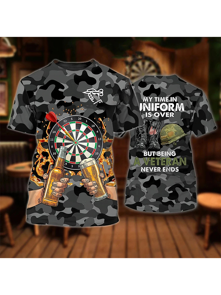 Men'S Fashion Oversized T Shirt - New Men's Dart Turntable 3D Print