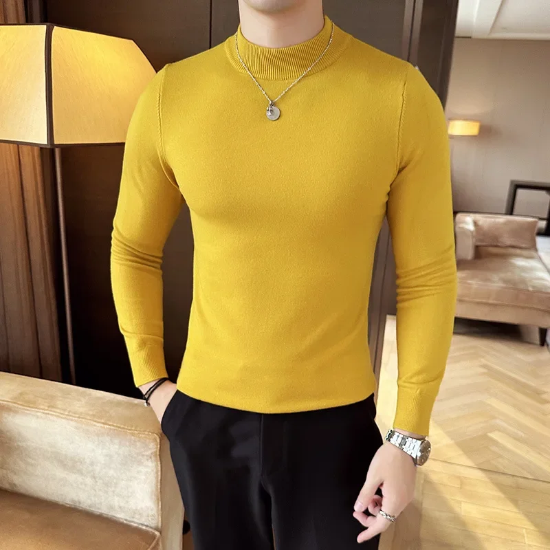 Turtleneck Sweater Men - 12 Colors Half High Neck Men's