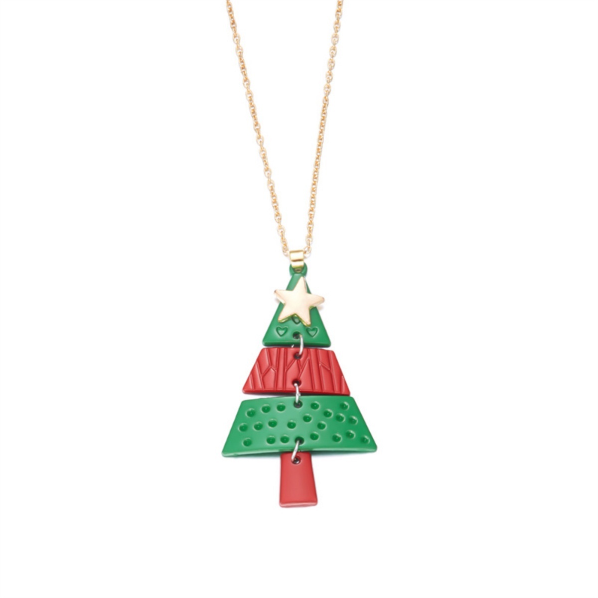 Men'S Fashion Xmas Party - Colorful Metal Spliced Christmas Tree Pendant
