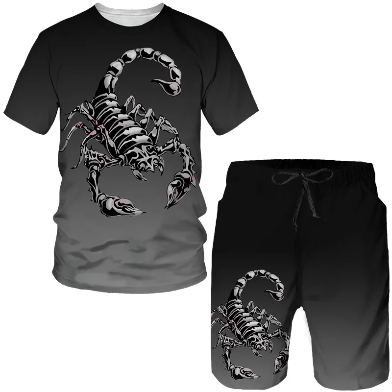 Men'S Fashion Oversized T Shirt - New Scorpion 3D Print T-Shirts Shorts
