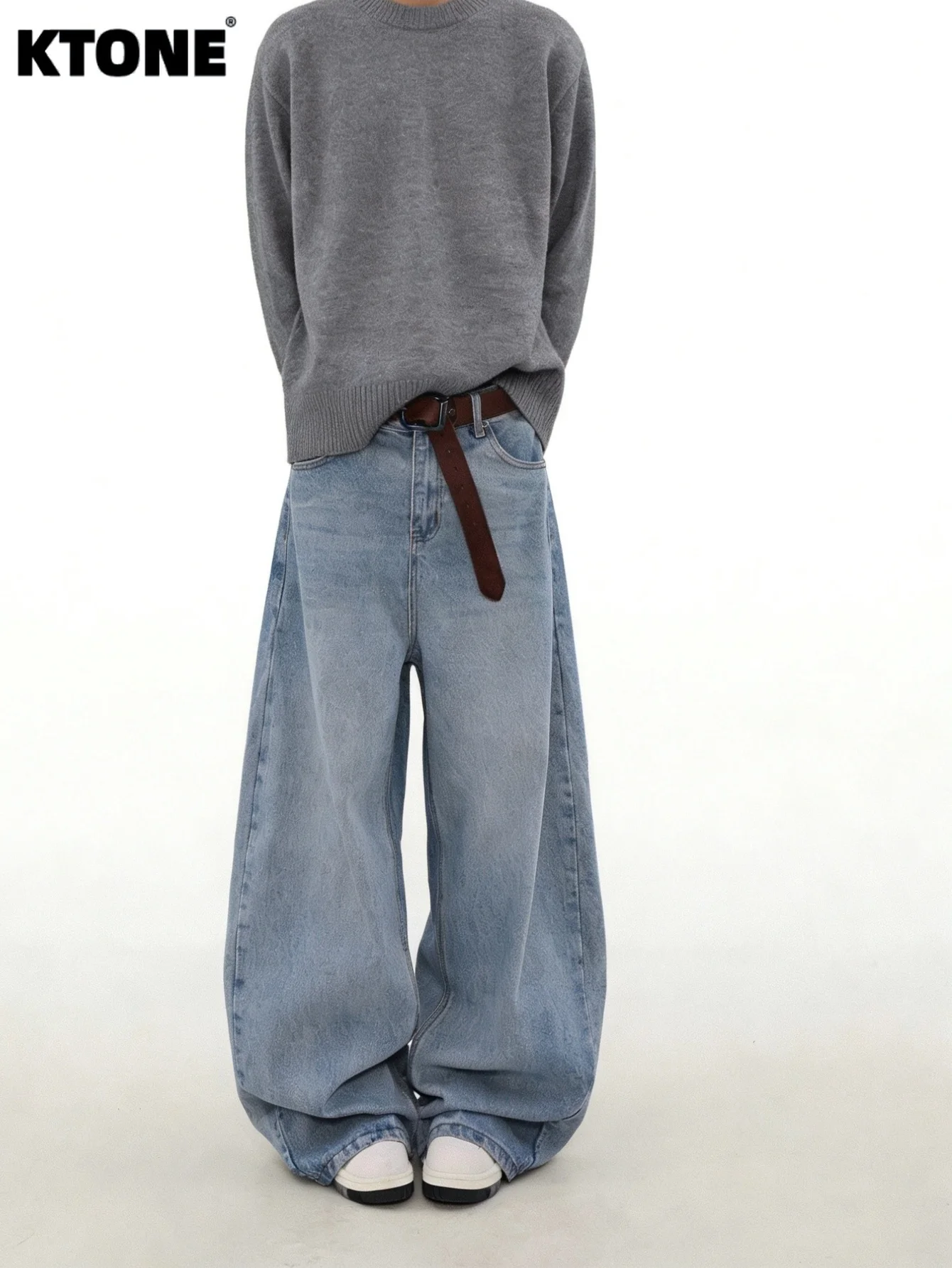 Men'S Fashion For 60 Year Old - Light Retro Y2K Blue Baggy Jeans