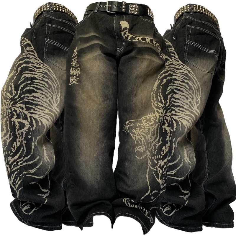 Men'S Fashion With Baggy Jeans - 2025 Fashion New Oversized Pattern Printing