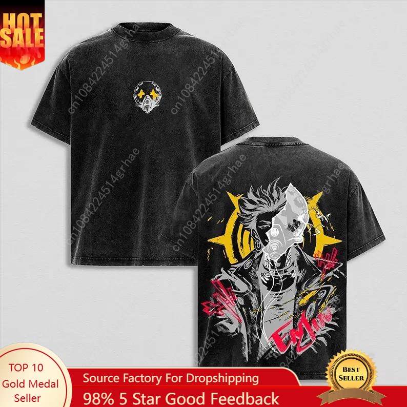 Men'S Fashion Oversized T Shirt - Gachiakuta Vintage Anime Washed Shirt Anime