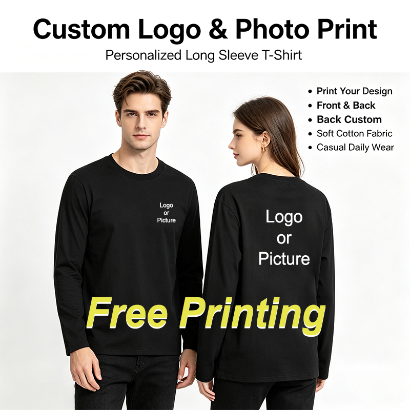 Men'S Fashion Course - Customized Cotton Long Sleeve T-shirts Men