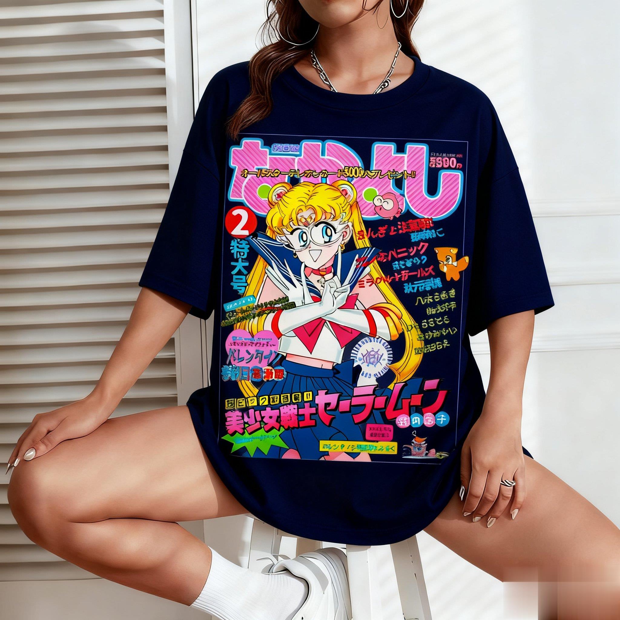 Men'S Fashion Oversized T Shirt - Sailor Moon Graphic T-shirt Women Men