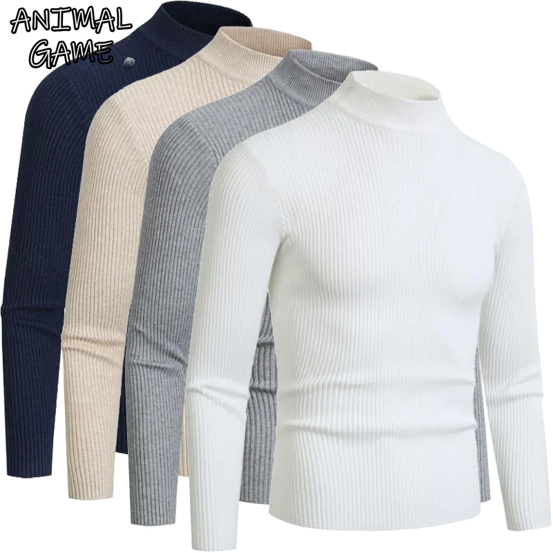 Animal Game Autumn Men's Mock  - Turtleneck Sweater Men recension och pris