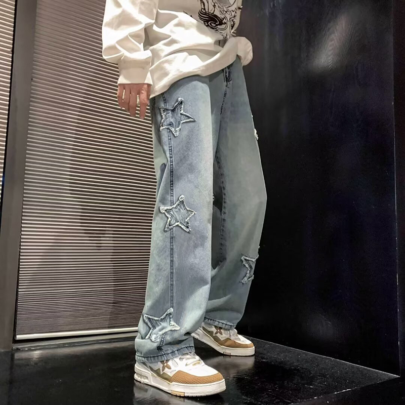 New Men's Star Embroidered Fas - Men'S Fashion With Baggy Jeans recension och pris