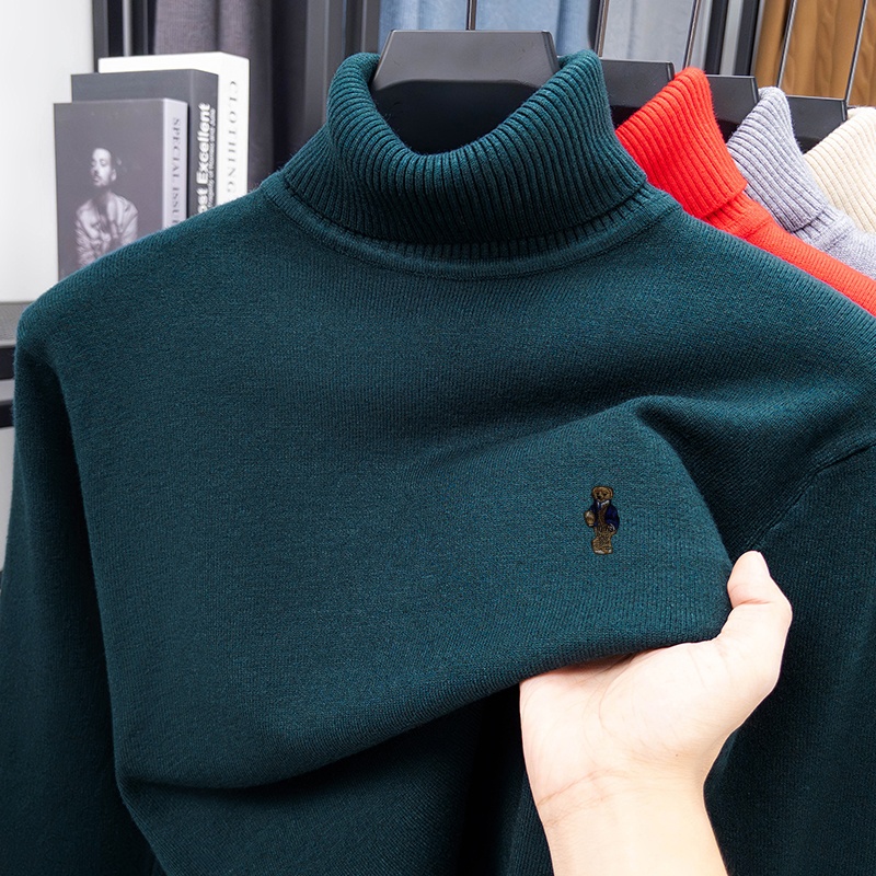 Luxury Brand Men's Spring Long - Turtleneck Sweater Men recension och pris