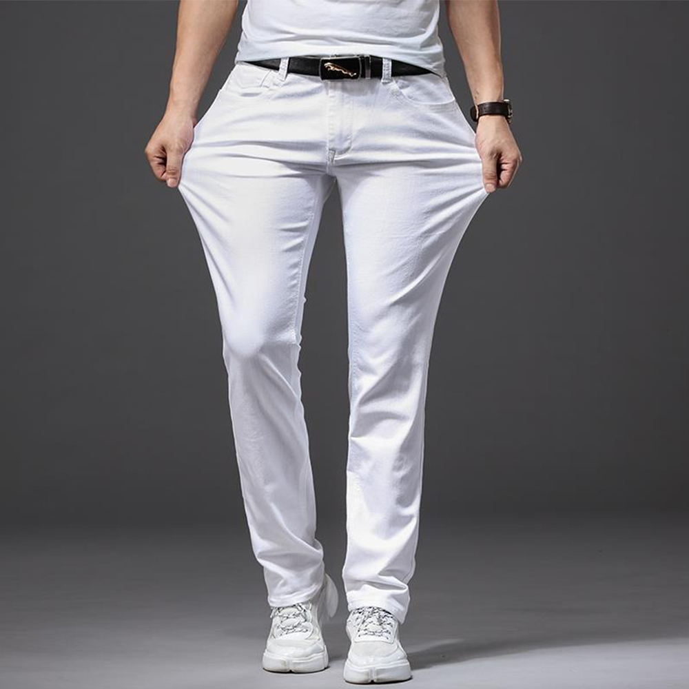 Men White Jeans Elasticity Str - Men'S Fashion For 60 Year Old recension och pris