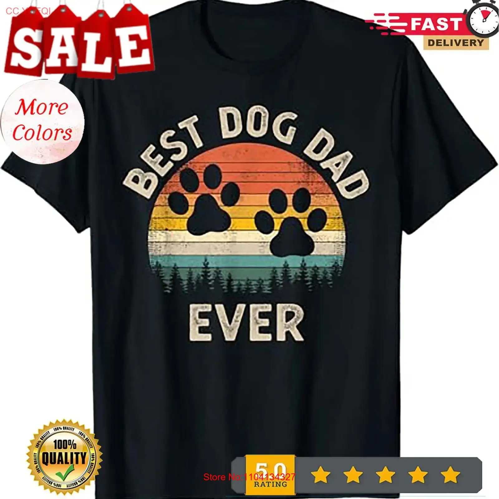 Best Dog Dad Ever Vintage Fath - Men'S Fashion Everyday recension och pris