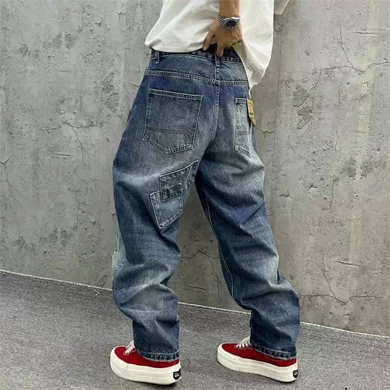 Brand Splicing Jeans Autumn Fa - Men'S Fashion With Baggy Jeans recension och pris