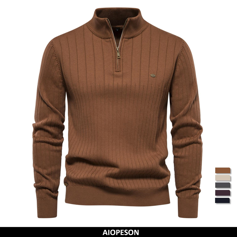 2023 New Autumn Zipper Pullove - Turtleneck Sweater Men recension och pris