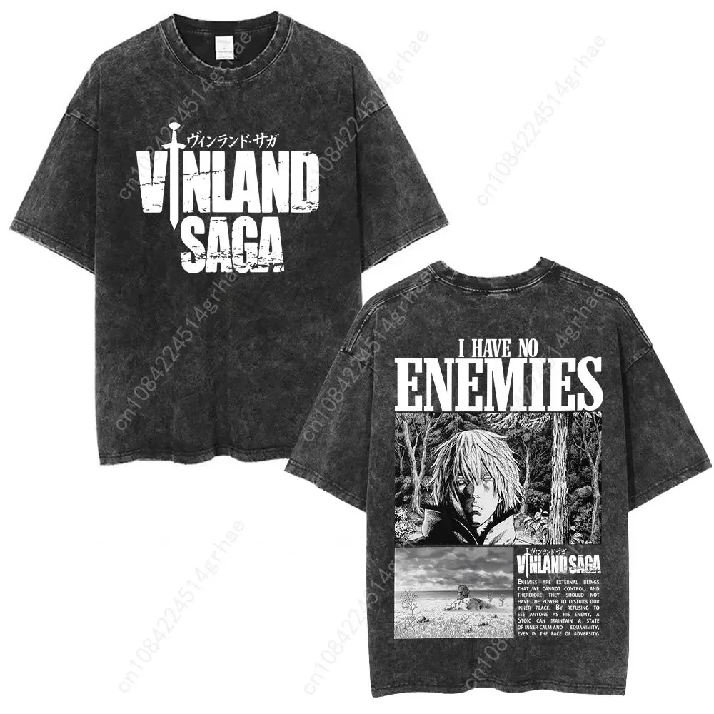 Vintage Washed Anime Vinland S - Men'S Fashion Oversized T Shirt recension och pris
