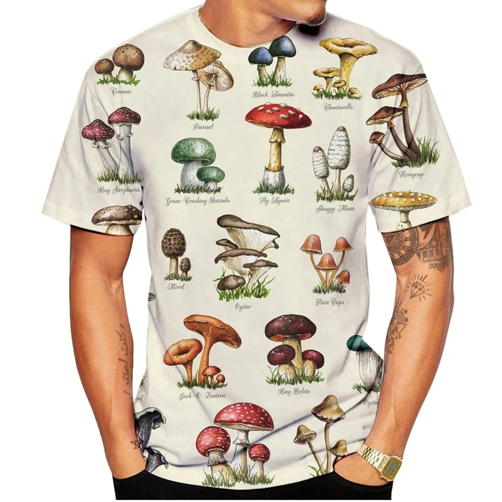 Men T-shirt Retro Mushroom Tee - Men'S Fashion Oversized T Shirt recension och pris