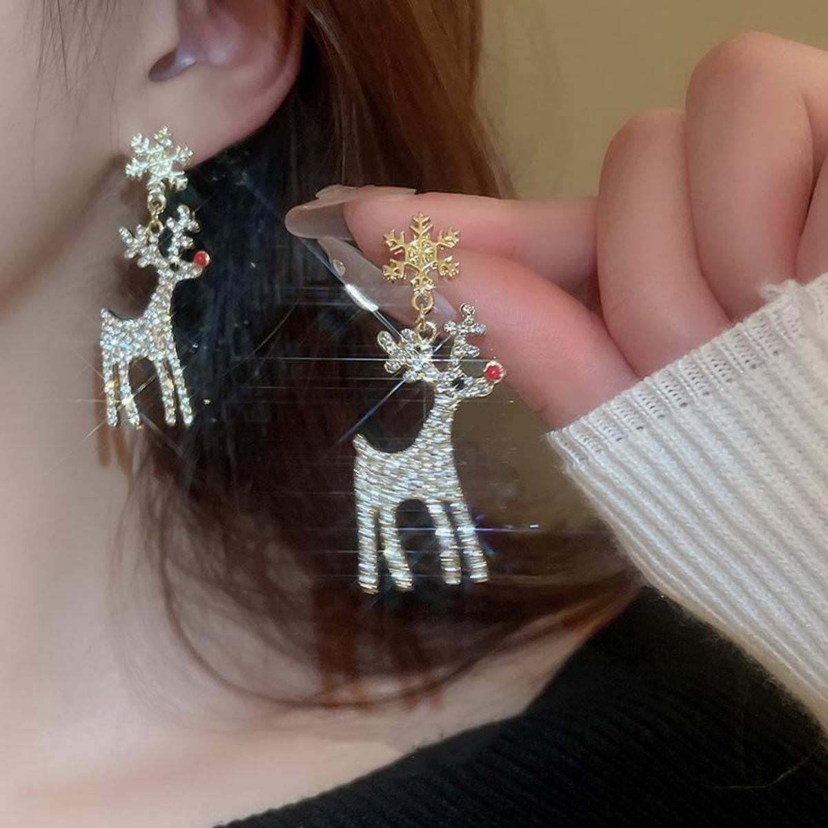 Xmas Holiday Deer Drop Earring - Men'S Fashion Xmas Party recension och pris