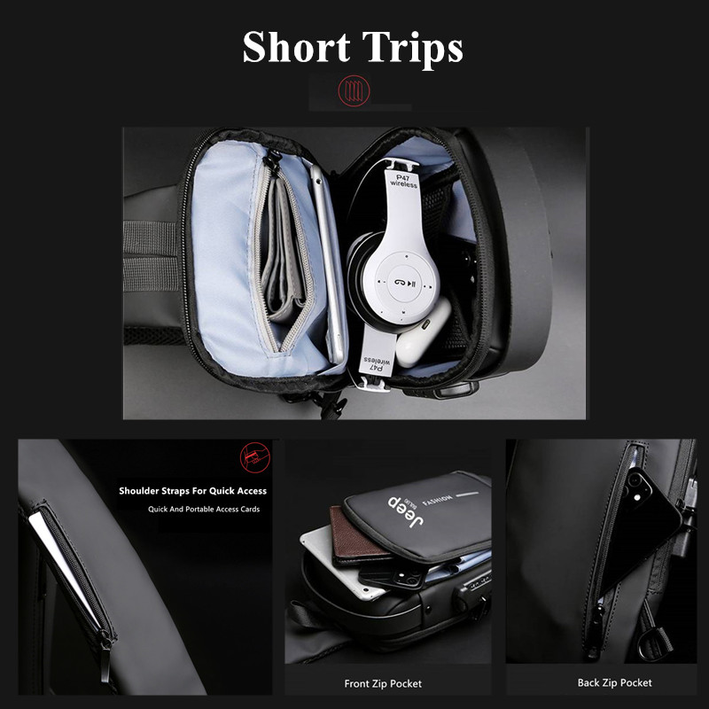 Jeep Buluo Men Anti Theft Slin - Fashion Harness Men recension och pris