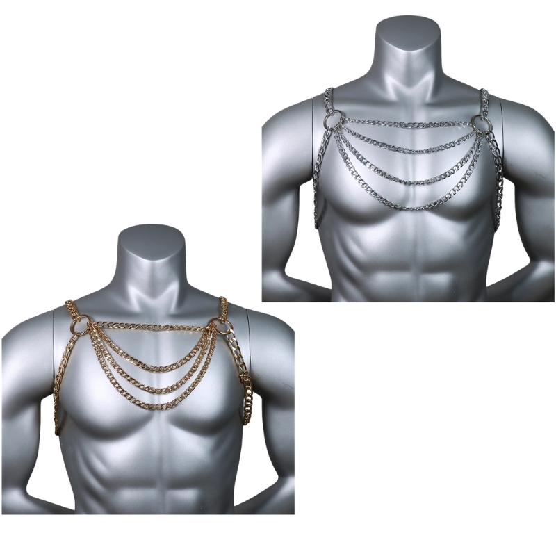 Men's Sexy Metal Body Chest Ch - Fashion Harness Men recension och pris