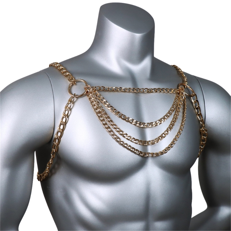 Men's Sexy Metal Body Chest Ch - Fashion Harness Men recension och pris