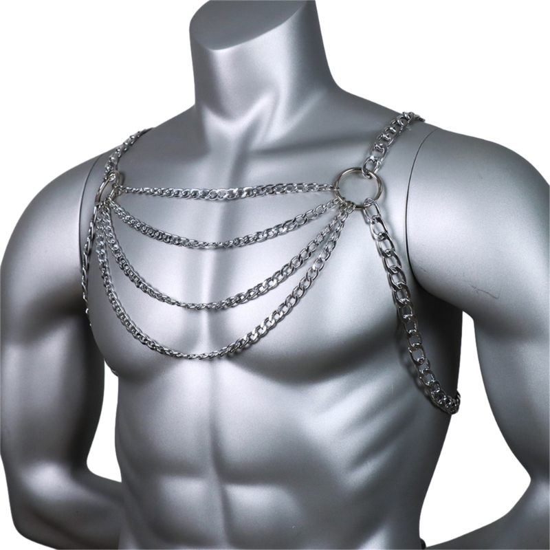 Men's Sexy Metal Body Chest Ch - Fashion Harness Men recension och pris