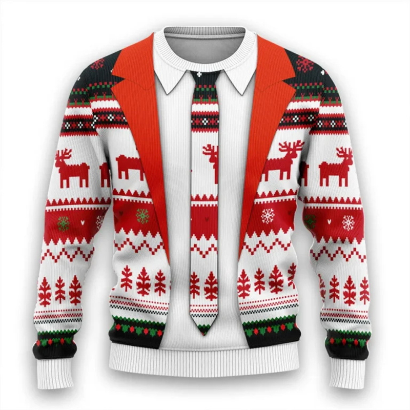 3d Print Fake Tie Suit Sweatsh - Men'S Fashion Xmas Party recension och pris