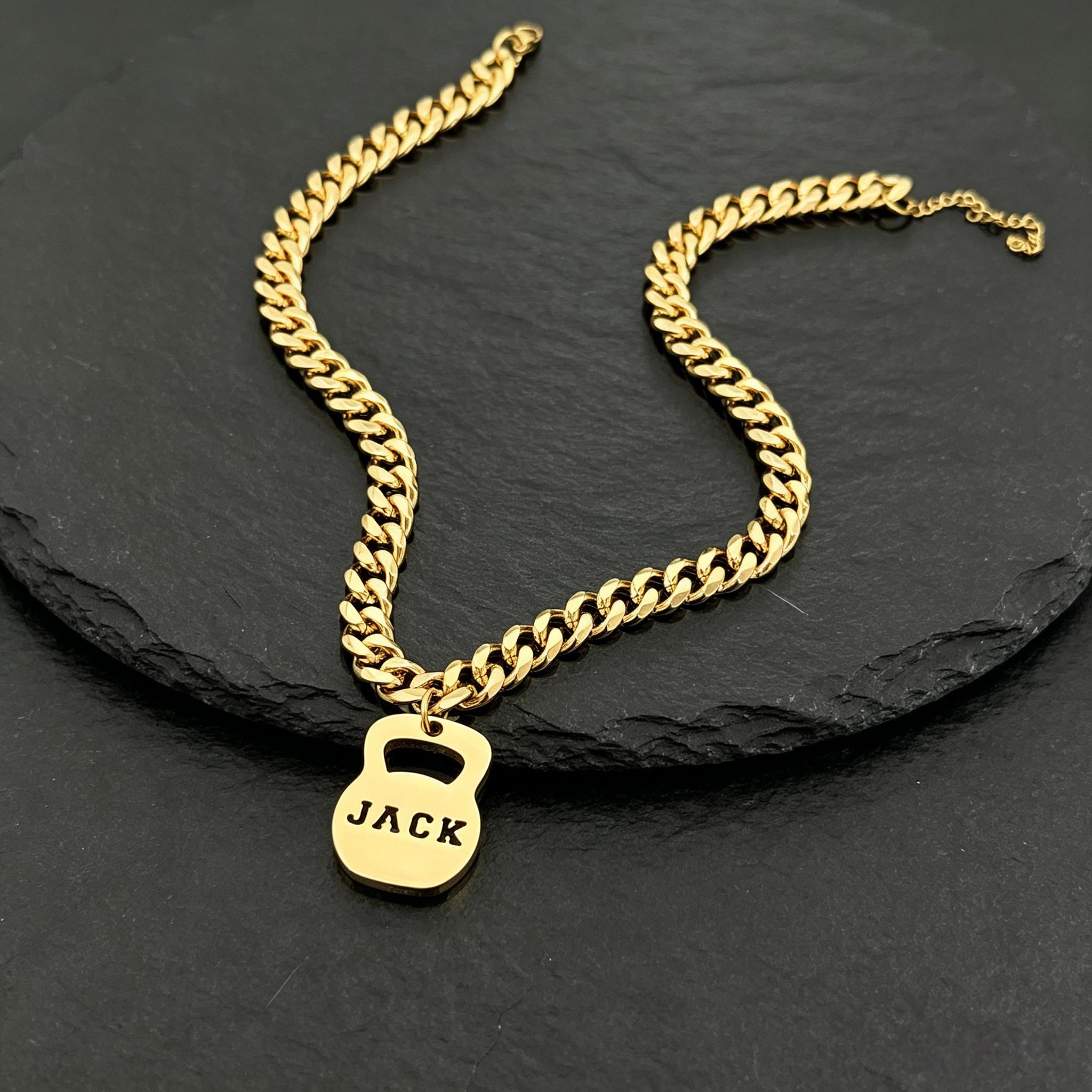 Custom Kettlebell Name Necklac - Men Fashion Kids recension och pris