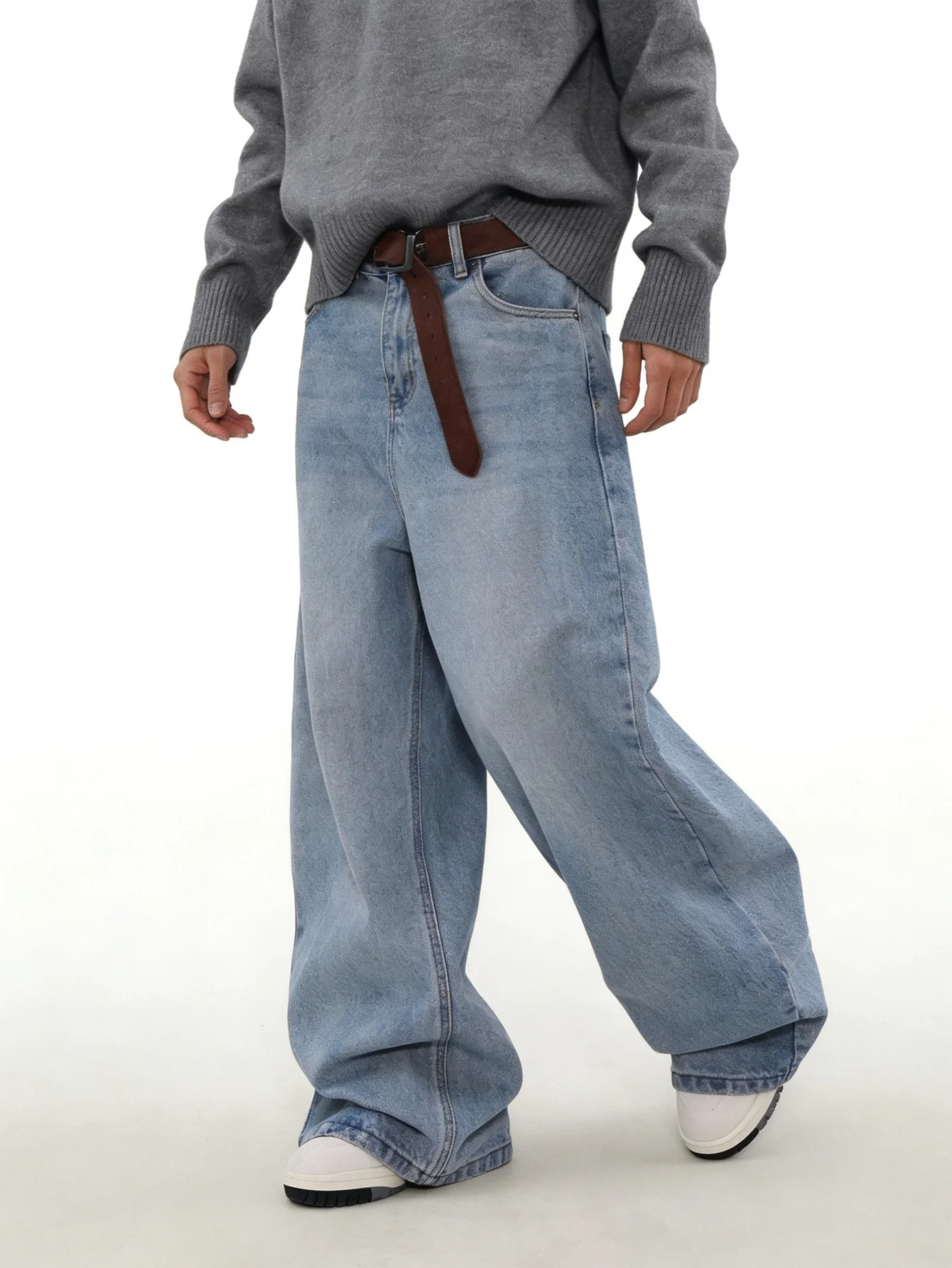 Light Retro Y2K Blue Baggy Jea - Men'S Fashion For 60 Year Old recension och pris