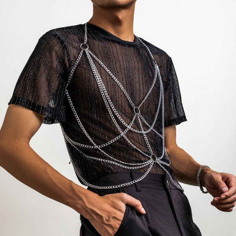 Men’s Body Chain Harness Silve - Fashion Harness Men recension och pris