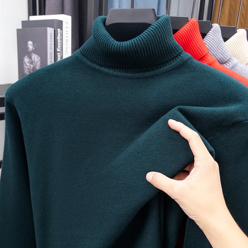 Autumn Mens High Quality Knitt - Turtleneck Sweater Men recension och pris