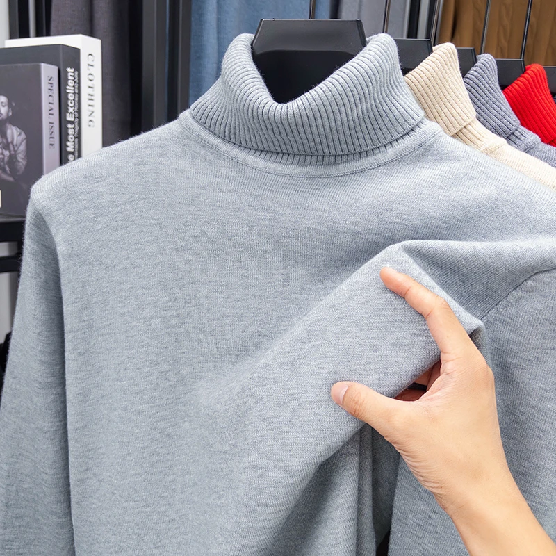 Autumn Mens High Quality Knitt - Turtleneck Sweater Men recension och pris