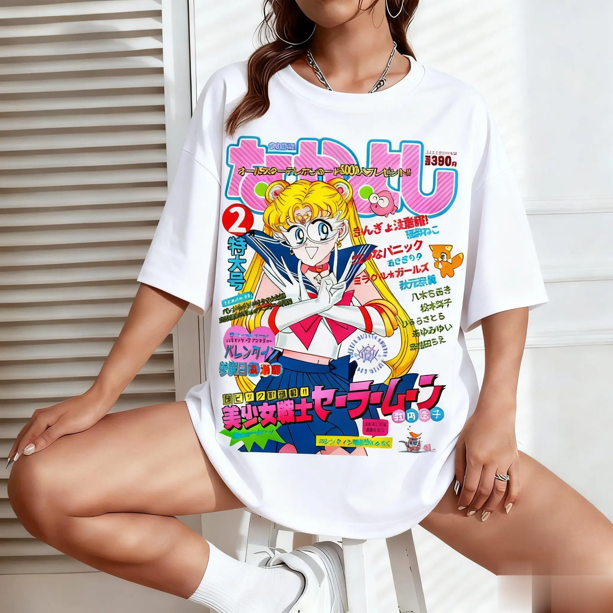Sailor Moon Graphic T-shirt Wo - Men'S Fashion Oversized T Shirt recension och pris