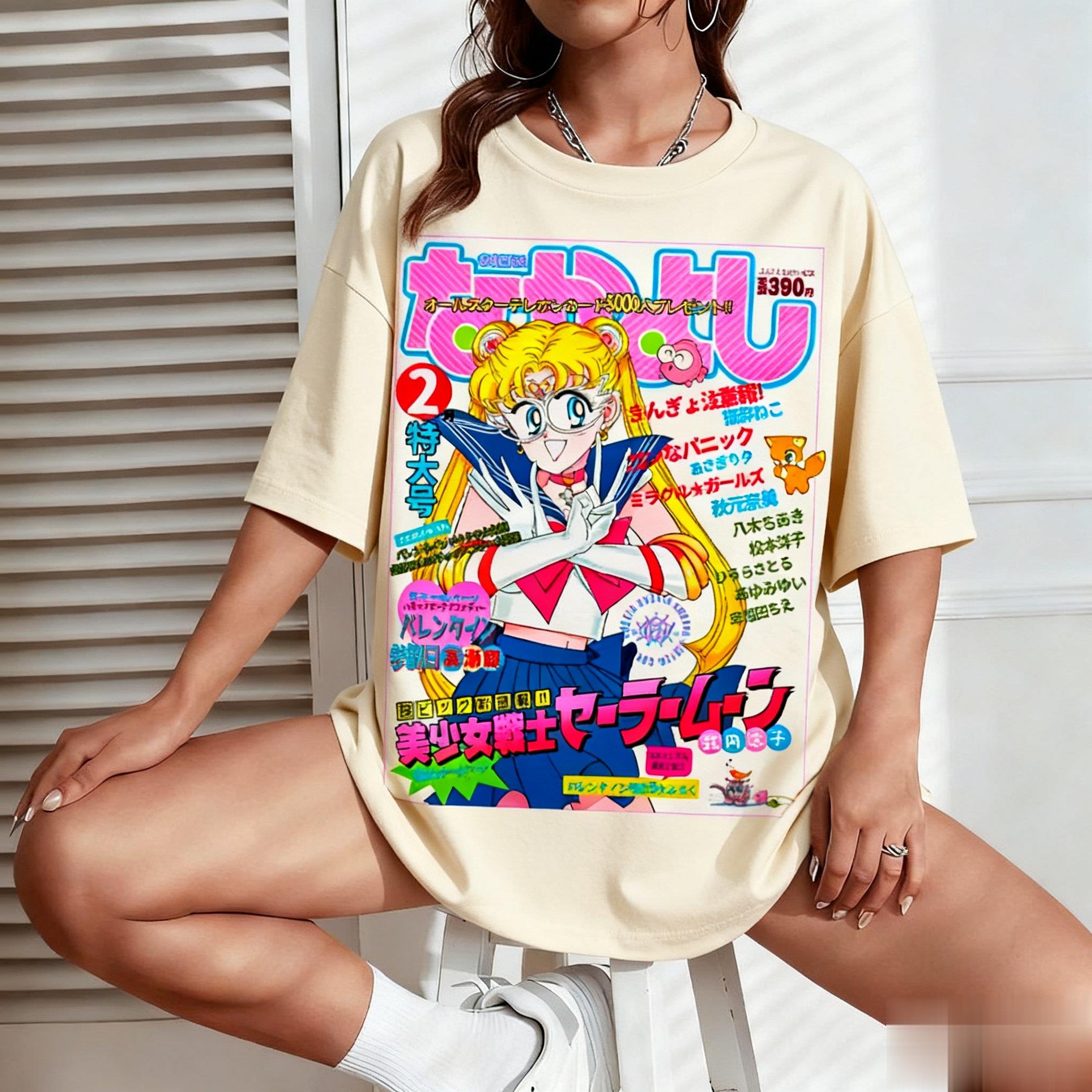 Sailor Moon Graphic T-shirt Wo - Men'S Fashion Oversized T Shirt recension och pris