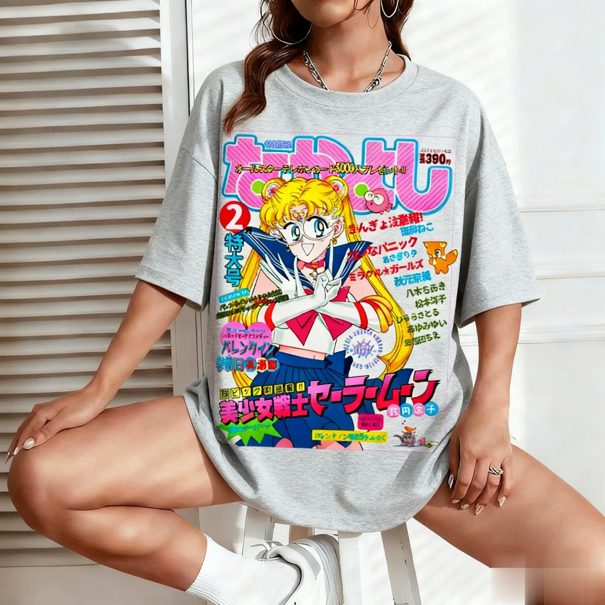 Sailor Moon Graphic T-shirt Wo - Men'S Fashion Oversized T Shirt recension och pris